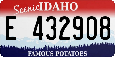 ID license plate E432908