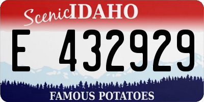 ID license plate E432929