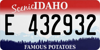 ID license plate E432932