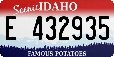 ID license plate E432935