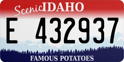ID license plate E432937