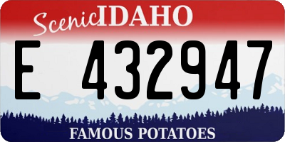 ID license plate E432947
