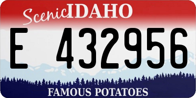 ID license plate E432956