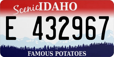 ID license plate E432967