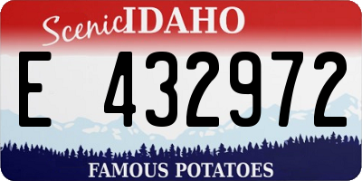 ID license plate E432972