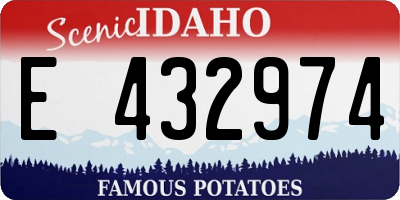 ID license plate E432974