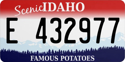 ID license plate E432977