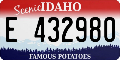 ID license plate E432980