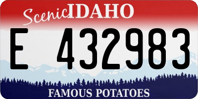 ID license plate E432983