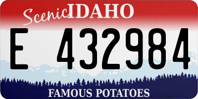 ID license plate E432984
