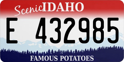 ID license plate E432985