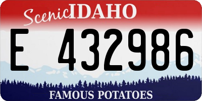 ID license plate E432986