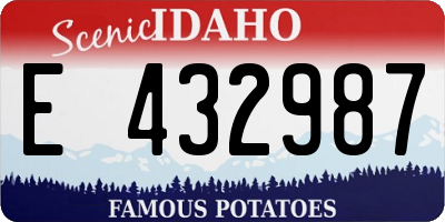 ID license plate E432987