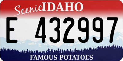 ID license plate E432997