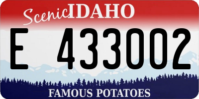 ID license plate E433002