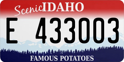 ID license plate E433003