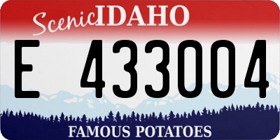 ID license plate E433004