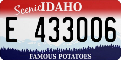 ID license plate E433006