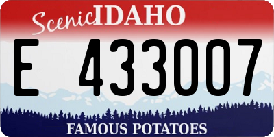 ID license plate E433007