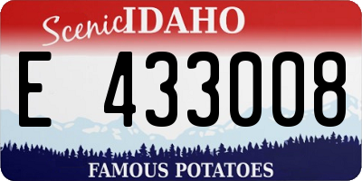 ID license plate E433008