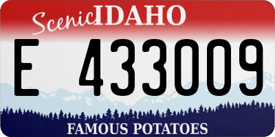 ID license plate E433009