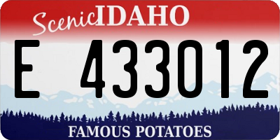 ID license plate E433012