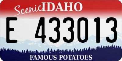ID license plate E433013