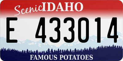 ID license plate E433014