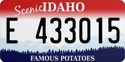 ID license plate E433015