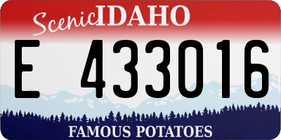 ID license plate E433016