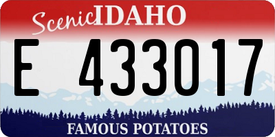 ID license plate E433017