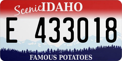 ID license plate E433018