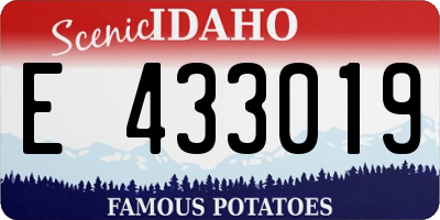 ID license plate E433019