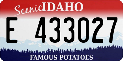ID license plate E433027