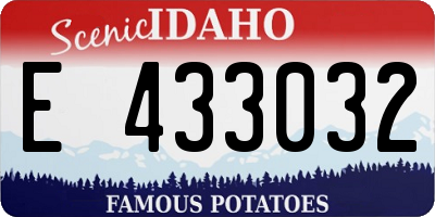 ID license plate E433032