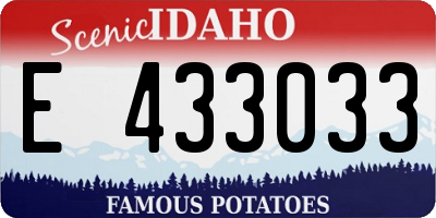 ID license plate E433033