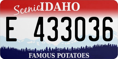 ID license plate E433036