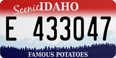 ID license plate E433047