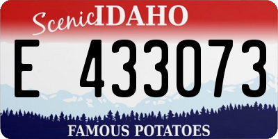 ID license plate E433073