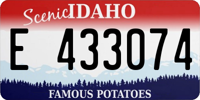 ID license plate E433074