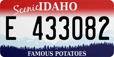 ID license plate E433082
