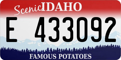 ID license plate E433092