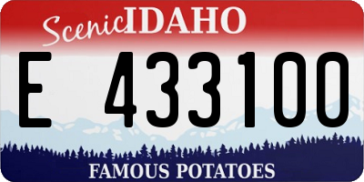ID license plate E433100