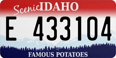ID license plate E433104