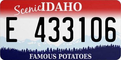ID license plate E433106