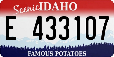 ID license plate E433107