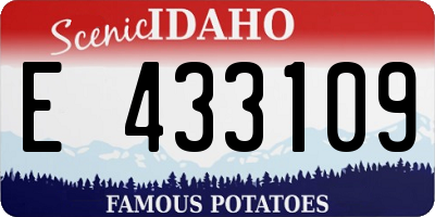 ID license plate E433109