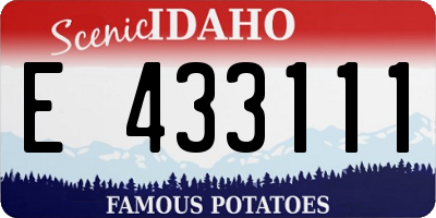ID license plate E433111