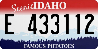 ID license plate E433112