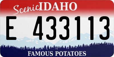 ID license plate E433113